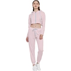 Light Misty Rose Pink	 - 	cropped Zip Up Lounge Set by ColorfulSportsWear