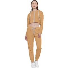 Earth Yellow	 - 	cropped Zip Up Lounge Set by ColorfulSportsWear