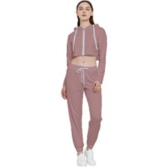 Rosy Brown	 - 	cropped Zip Up Lounge Set by ColorfulSportsWear