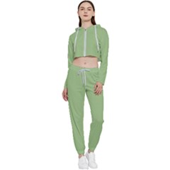 Sage Green	 - 	cropped Zip Up Lounge Set by ColorfulSportsWear