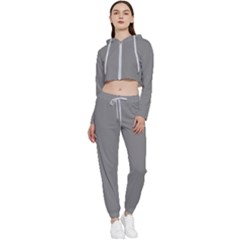 Old Silver Grey	 - 	cropped Zip Up Lounge Set by ColorfulSportsWear