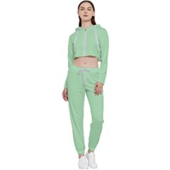 Soft Celadon Green	 - 	cropped Zip Up Lounge Set by ColorfulSportsWear