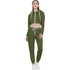 Army Green	 - 	cropped Zip Up Lounge Set by ColorfulSportsWear