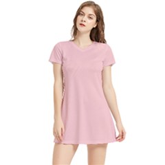 Baby Pink	 - 	short Sleeve V-neck Sports Dress by ColorfulSportsWear