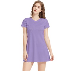 Bougain Villea Purple	 - 	short Sleeve V-neck Sports Dress by ColorfulSportsWear