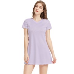 Languid Lavender Purple	 - 	short Sleeve V-neck Sports Dress by ColorfulSportsWear