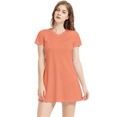 Basket Ball Orange	 - 	short Sleeve V-neck Sports Dress by ColorfulSportsWear