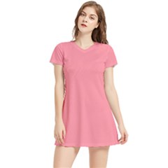 Conch Shell Pink	 - 	short Sleeve V-neck Sports Dress by ColorfulSportsWear