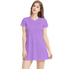 Floral Purple	 - 	short Sleeve V-neck Sports Dress by ColorfulSportsWear