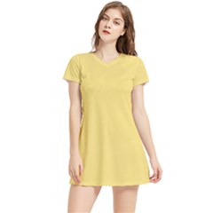 Jasmine Yellow	 - 	short Sleeve V-neck Sports Dress by ColorfulSportsWear