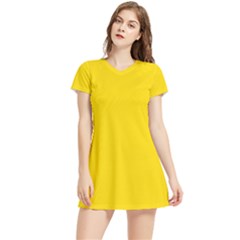 Sizzling Sunrise Yellow	 - 	short Sleeve V-neck Sports Dress by ColorfulSportsWear