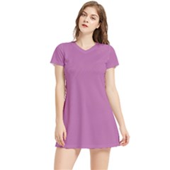 Pearly Purple	 - 	short Sleeve V-neck Sports Dress by ColorfulSportsWear