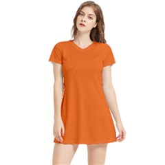 Persimmon	 - 	Short Sleeve V-Neck Sports Dress