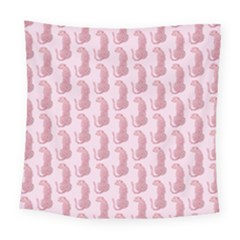 Pink Jaguar  Square Tapestry (large) by littlepink