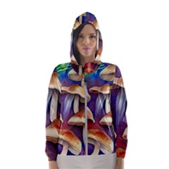 Mushroom Women s Hooded Windbreaker by GardenOfOphir