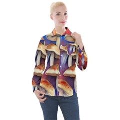 Mushroom Women s Long Sleeve Pocket Shirt