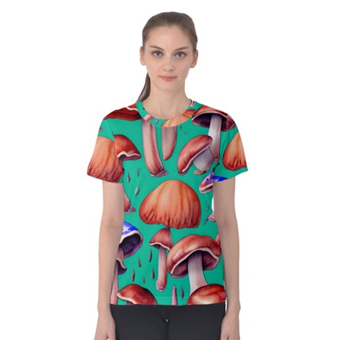 Mushroom Forest Women s Cotton Tee by GardenOfOphir