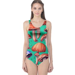 Mushroom Forest One Piece Swimsuit by GardenOfOphir