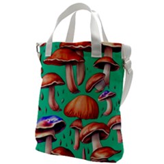 Mushroom Forest Canvas Messenger Bag by GardenOfOphir