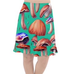 Mushroom Forest Fishtail Chiffon Skirt by GardenOfOphir