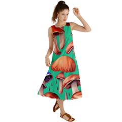 Mushroom Forest Summer Maxi Dress by GardenOfOphir