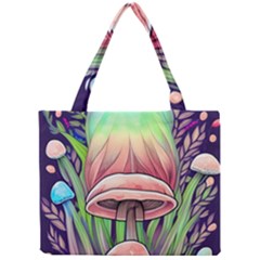 Tiny Forest Mushrooms Mini Tote Bag by GardenOfOphir