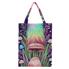 Tiny Forest Mushrooms Classic Tote Bag by GardenOfOphir