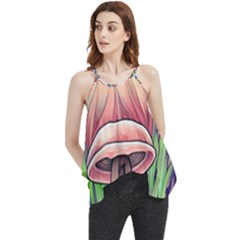 Tiny Forest Mushrooms Flowy Camisole Tank Top by GardenOfOphir