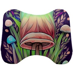 Tiny Forest Mushrooms Head Support Cushion by GardenOfOphir