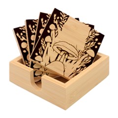 Tiny Forest Mushrooms Bamboo Coaster Set