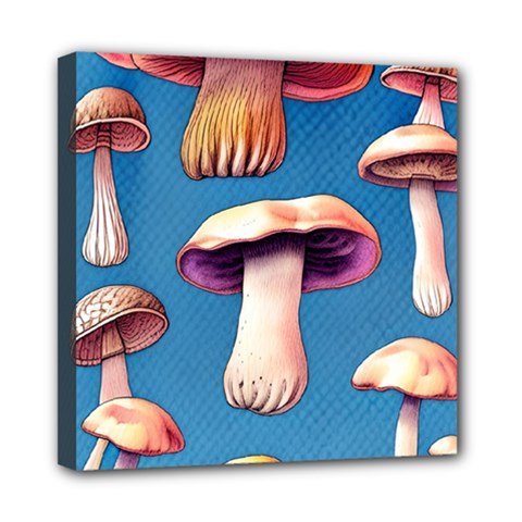 Cozy Forest Mushrooms Mini Canvas 8  X 8  (stretched) by GardenOfOphir