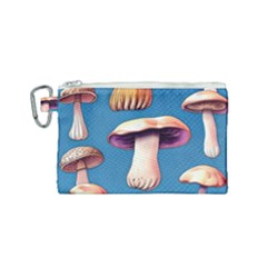 Cozy Forest Mushrooms Canvas Cosmetic Bag (small) by GardenOfOphir