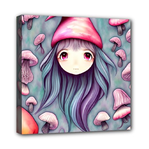 Witchy Mushroom Forest Mini Canvas 8  X 8  (stretched) by GardenOfOphir