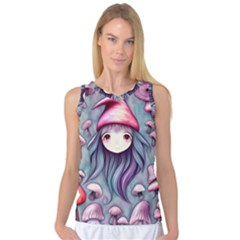 Witchy Mushroom Forest Women s Basketball Tank Top by GardenOfOphir