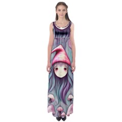 Witchy Mushroom Forest Empire Waist Maxi Dress by GardenOfOphir