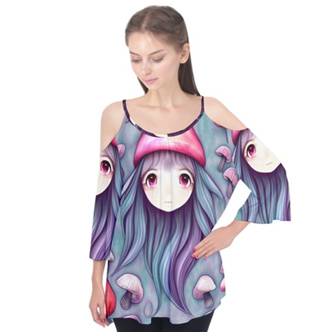 Witchy Mushroom Forest Flutter Tees by GardenOfOphir