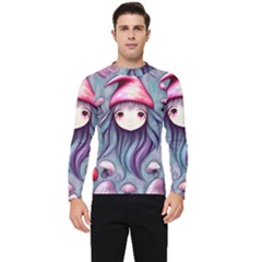 Witchy Mushroom Forest Men s Long Sleeve Rash Guard by GardenOfOphir