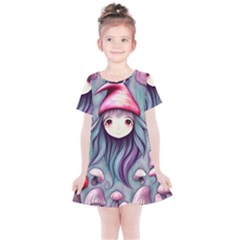 Witchy Mushroom Forest Kids  Simple Cotton Dress by GardenOfOphir