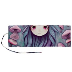 Witchy Mushroom Forest Roll Up Canvas Pencil Holder (m) by GardenOfOphir