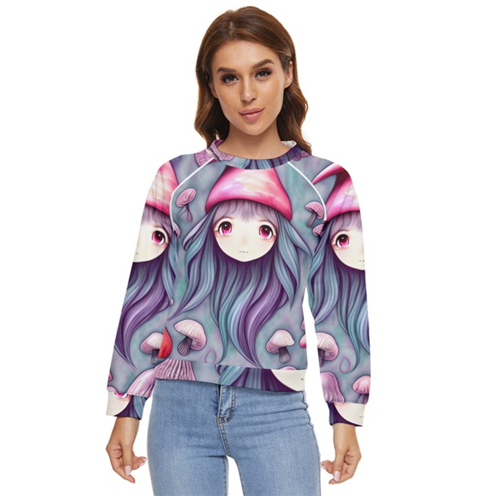 Witchy Mushroom Forest Women s Long Sleeve Raglan Tee