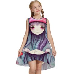 Witchy Mushroom Forest Kids  Frill Swing Dress by GardenOfOphir