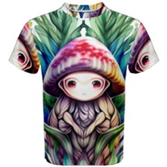 Fantasy Mushroom Forest Men s Cotton Tee by GardenOfOphir