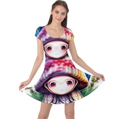 Fantasy Mushroom Forest Cap Sleeve Dress by GardenOfOphir