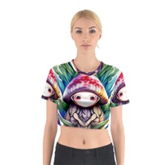 Fantasy Mushroom Forest Cotton Crop Top by GardenOfOphir