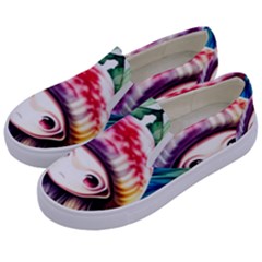 Fantasy Mushroom Forest Kids  Canvas Slip Ons by GardenOfOphir