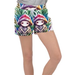 Fantasy Mushroom Forest Velour Lounge Shorts by GardenOfOphir