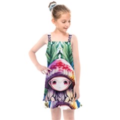 Fantasy Mushroom Forest Kids  Overall Dress by GardenOfOphir