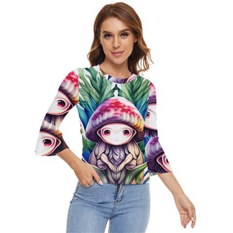 Fantasy Mushroom Forest Bell Sleeve Top by GardenOfOphir