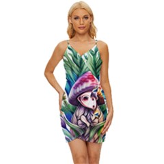 Fantasy Mushroom Forest Wrap Tie Front Dress by GardenOfOphir