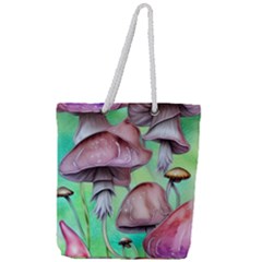 Historical Mushroom Forest Full Print Rope Handle Tote (large) by GardenOfOphir